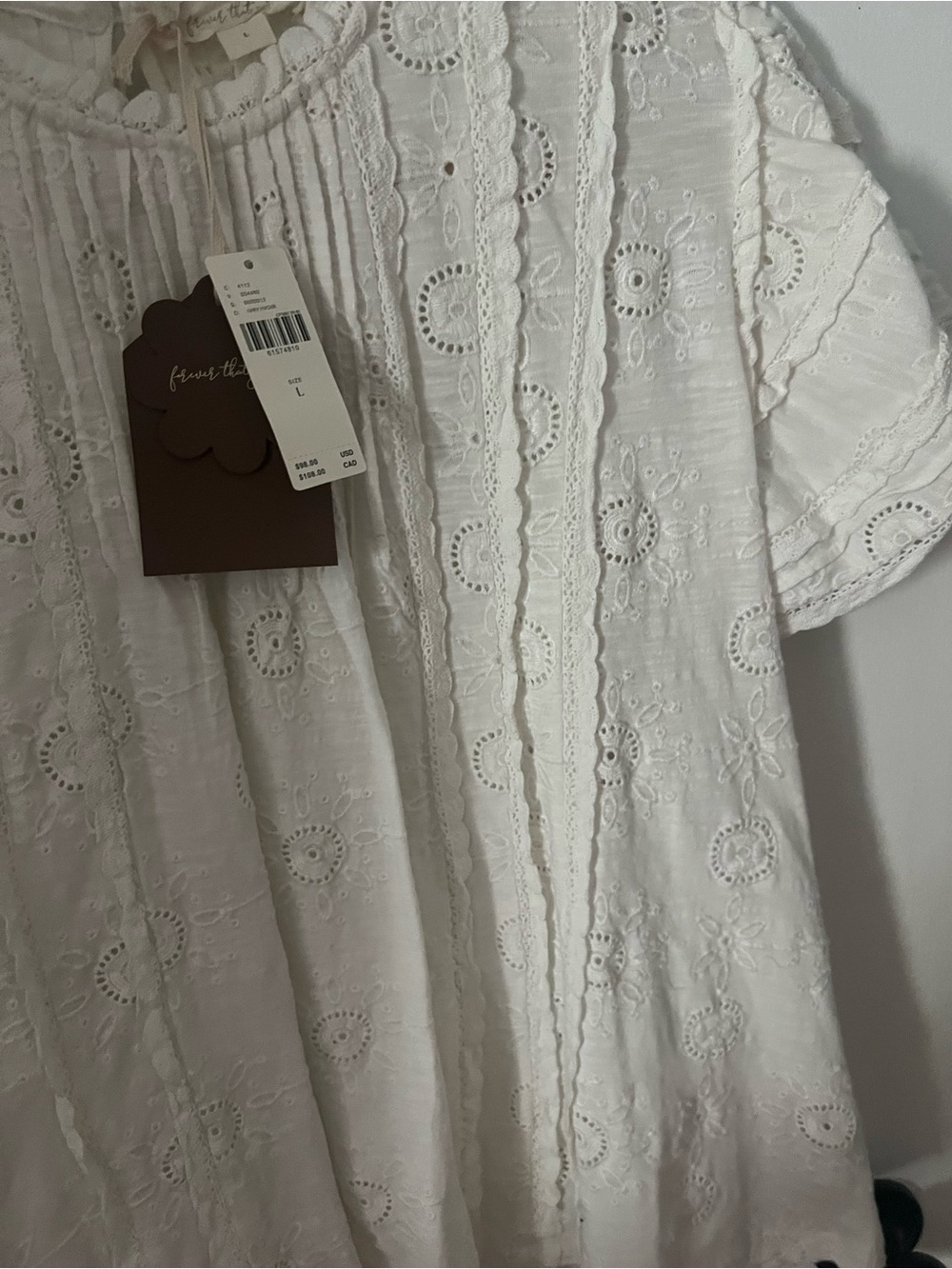 Forever That Girl by Anthropologie Eyelet Swing Blouse - Picture 4 of 6